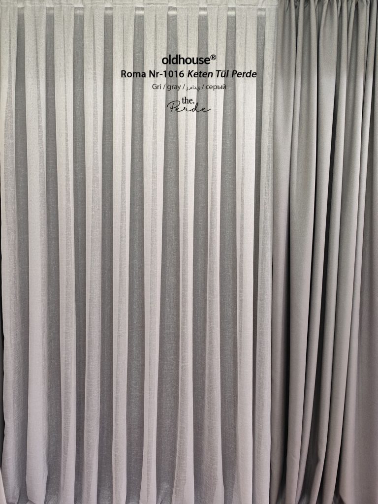 oldhouse roma gri keten tül perde modern minimalist