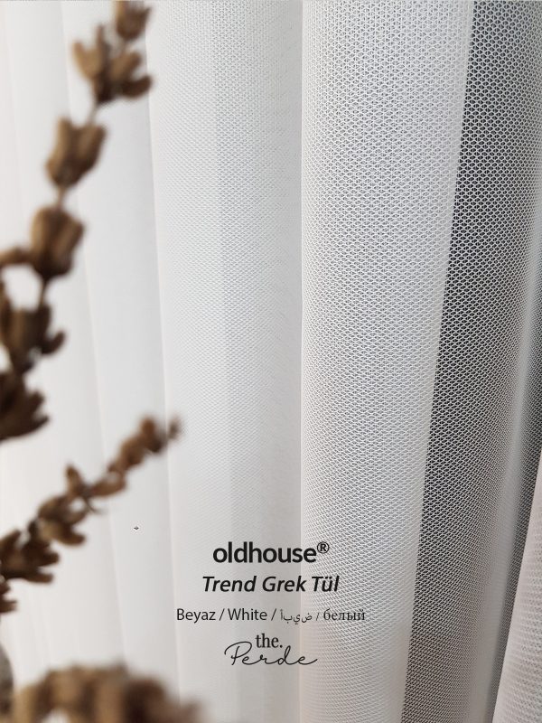 Oldhouse Trend Beyaz Grek Tül Perde