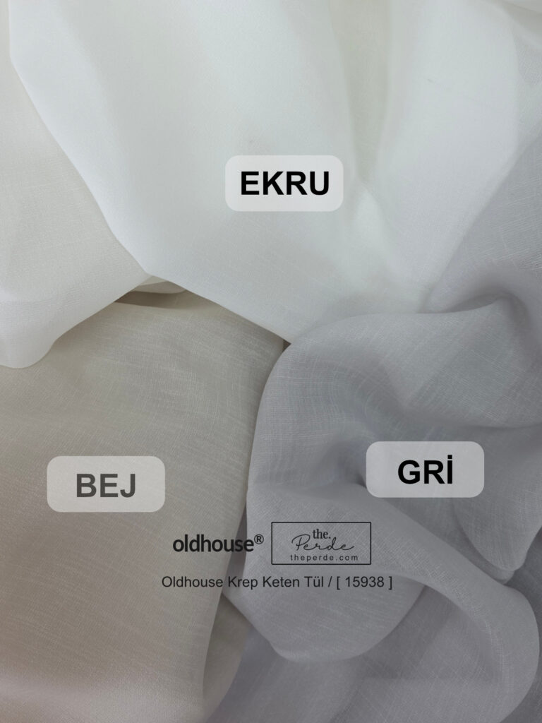 Krep Keten Tül Perde Renkler Oldhouse ütü istemez