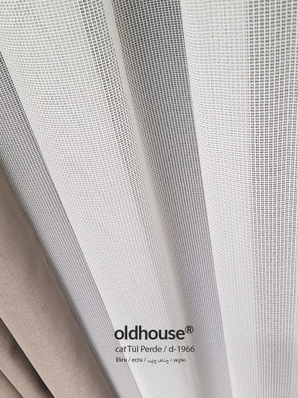 oldhouse cat modern tül perde ekru