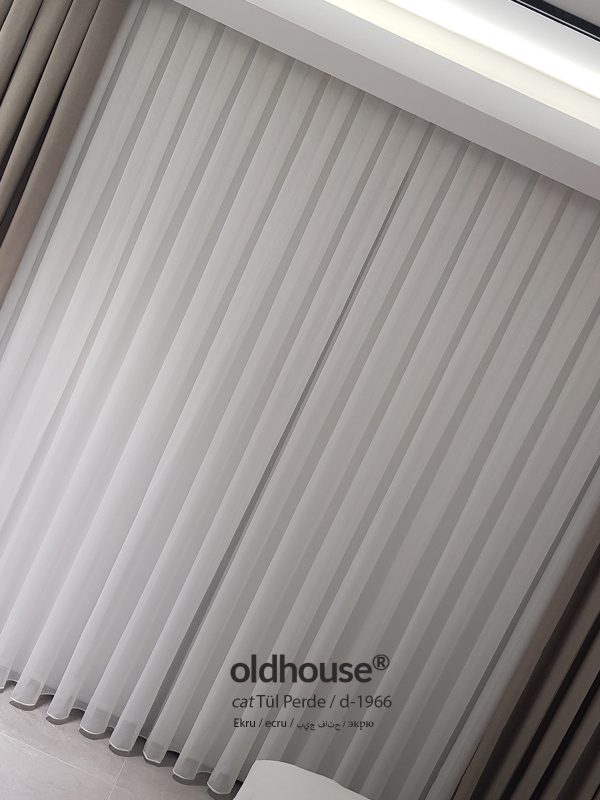 oldhouse cat modern tül perde ekru