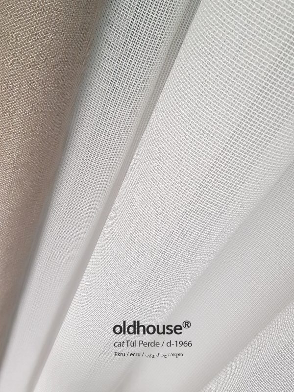 oldhouse cat modern tül perde ekru
