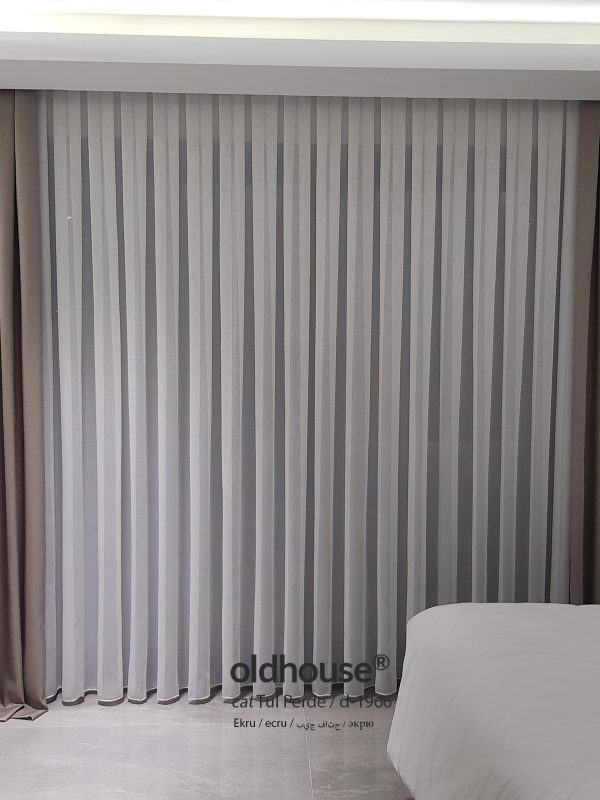 oldhouse cat modern tül perde ekru