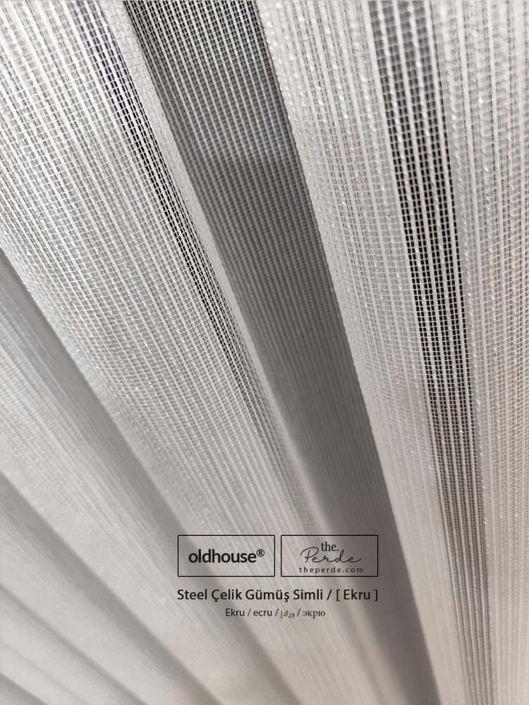 oldhouse gümüş simli çelik tül perde modern minimalist sade düz gramajlı 2025