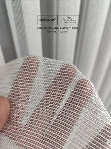 oldhouse gümüş simli çelik tül perde modern minimalist sade düz gramajlı 2025