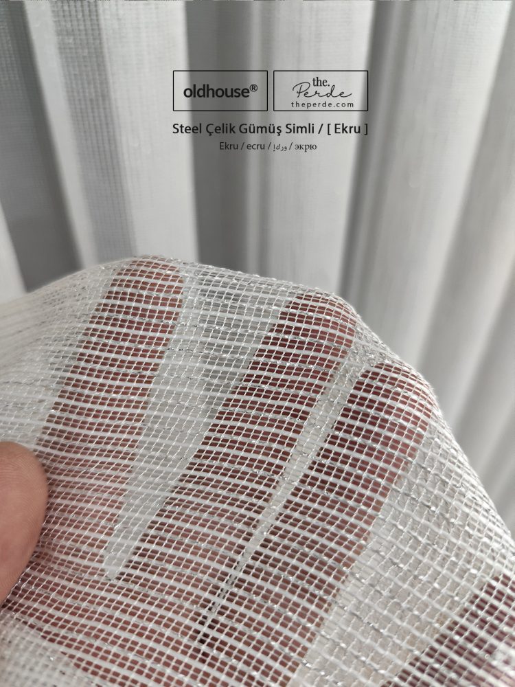 oldhouse gümüş simli çelik tül perde modern minimalist sade düz gramajlı 2025