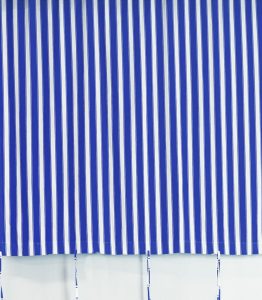 Aşiyan mavi beyaz balkon perdesi branda