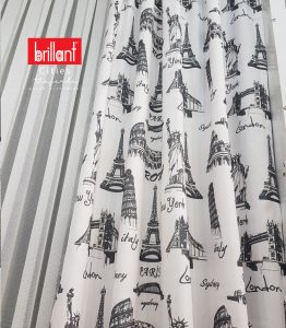 Brillant Cities Çocuk Odası Fon Perde