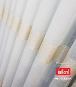 Brillant Melisa Bantlı Keten Spor Tül Perde (Ekru)