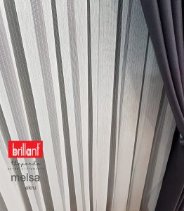 Brillant Melsa Ekru Tül Perde Çizgi Detaylı Düz Sade Modern Kırık Beyaz (Ekru)