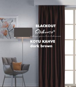 Oldhouse Koyu Kahve Blackout Karartma Güneşlik Fon Perde
