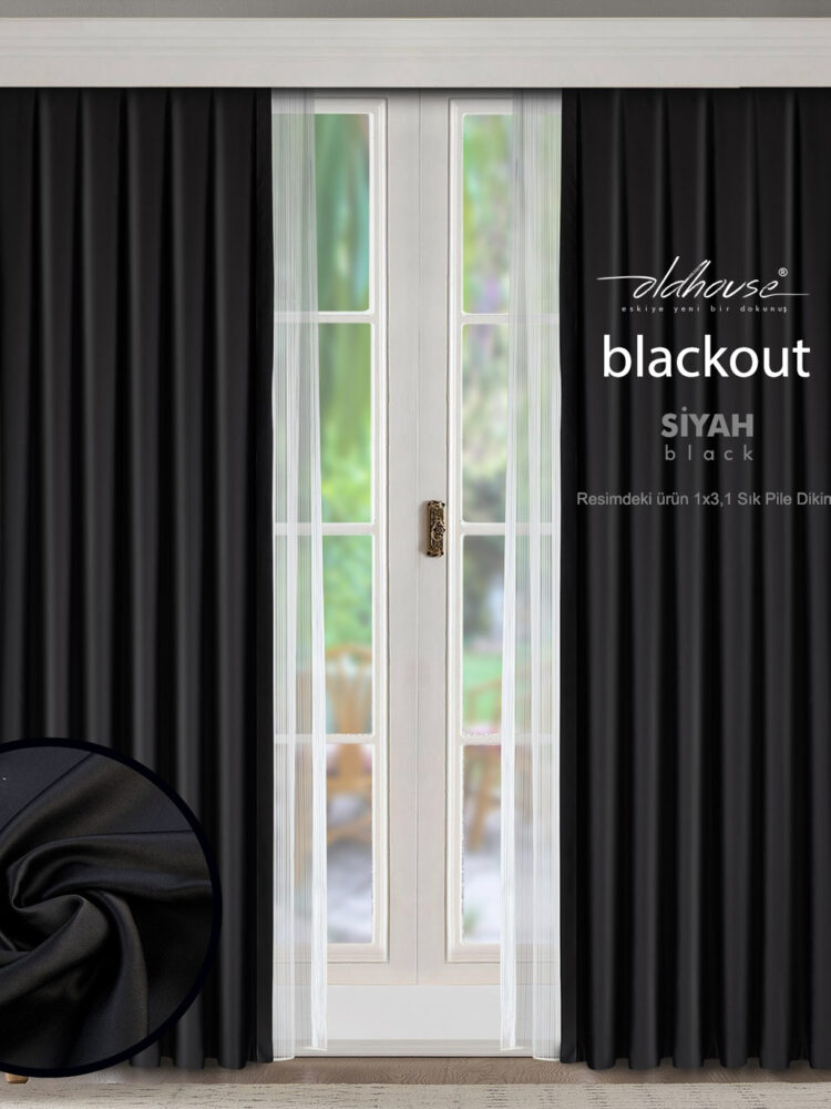 Oldhouse Siyah Blackout Perde V13 Karartma Güneşlik Fon Perde