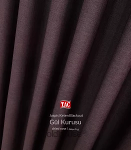 Taç Jaspis Hasır Keten Blackout Karartma Güneşlik Fon Perde Gül Kurusu V.32