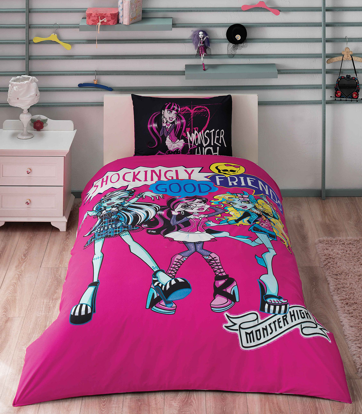 Taç Monster High Best Friends Lisanslı Tek Kişilik Nevresim Takımı