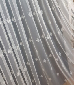 Outlet Brillant Trabzon Tül Perde Nakışlı Ekru Düz Dikim