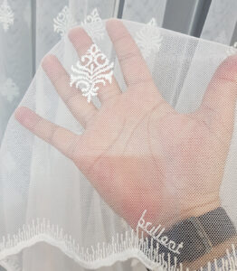 Outlet Brillant Trabzon Tül Perde Nakışlı Ekru Düz Dikim