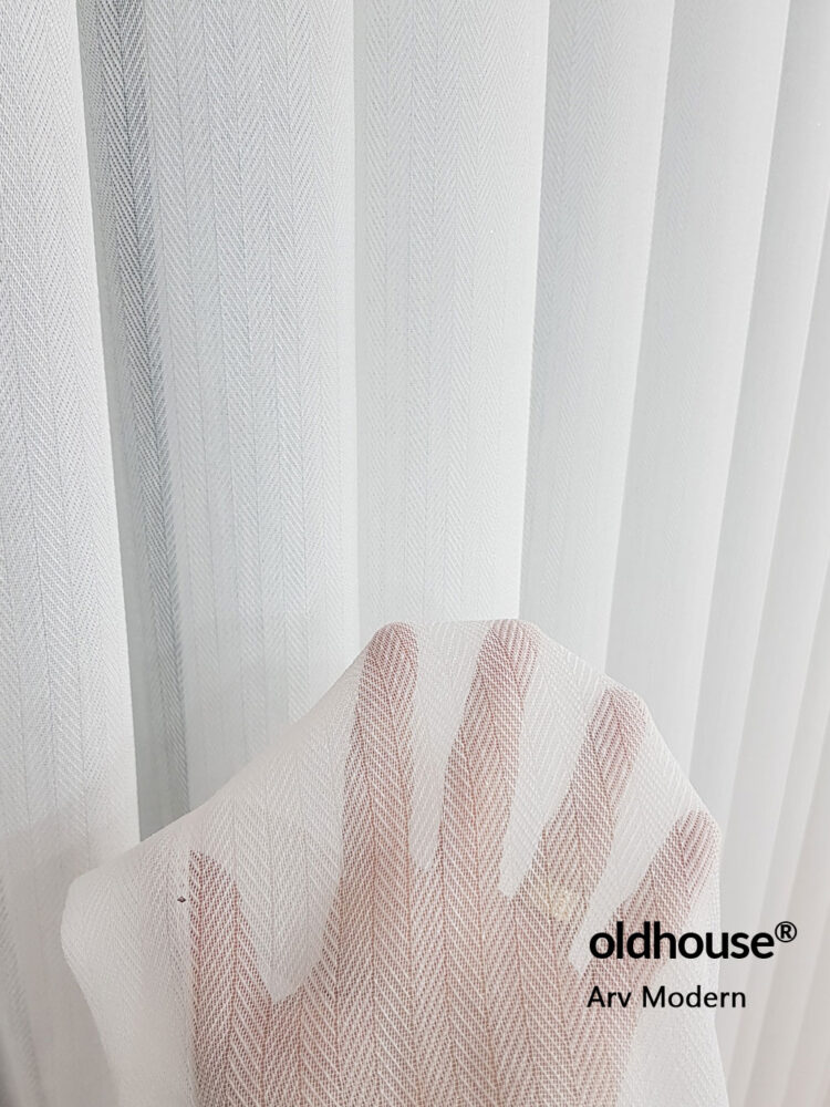Oldhouse Arv 399 Kırık Beyaz (Ekru) Modern Tül Perde Ütü İstemez