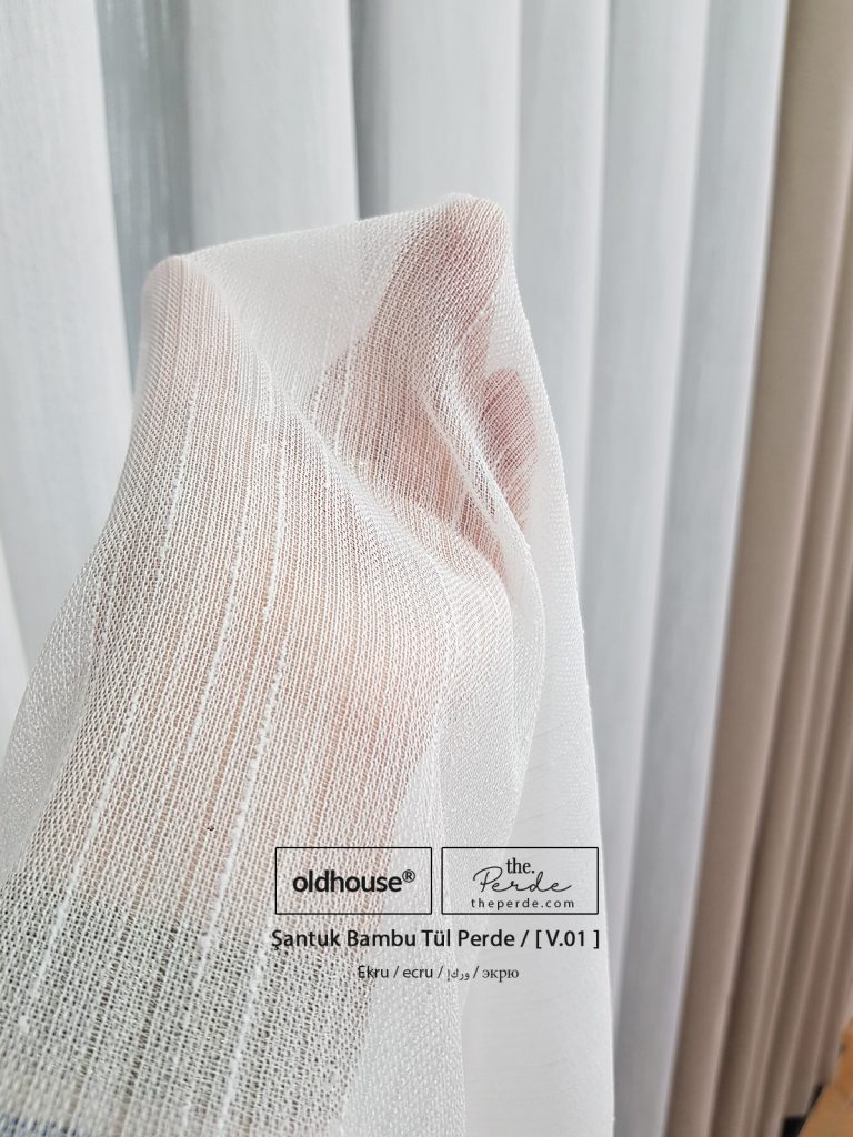 oldhouse bambu şantuk keten tül perde modern minimalist sade ütü istemez