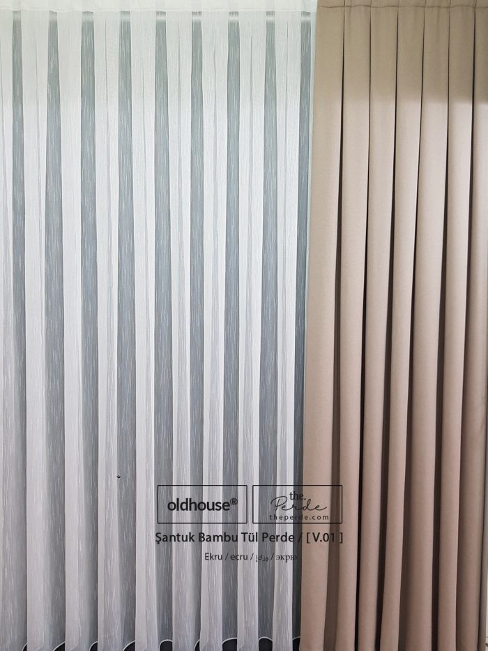 oldhouse bambu şantuk keten tül perde modern minimalist sade ütü istemez