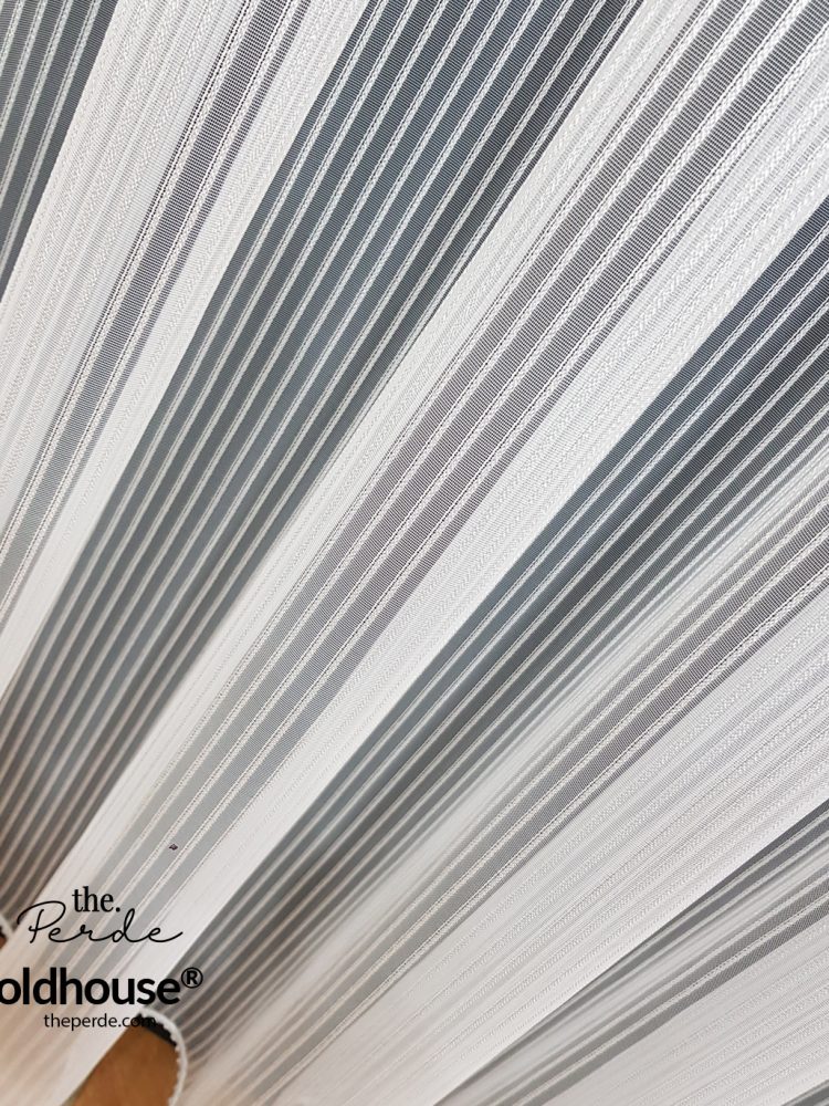 oldhouse bold line çizgili tül perde yumuşak dökümlü