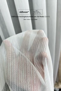 Oldhouse Herringbone Balık Sırtı Tül Perde Ekru V-1 modern mimari estetik