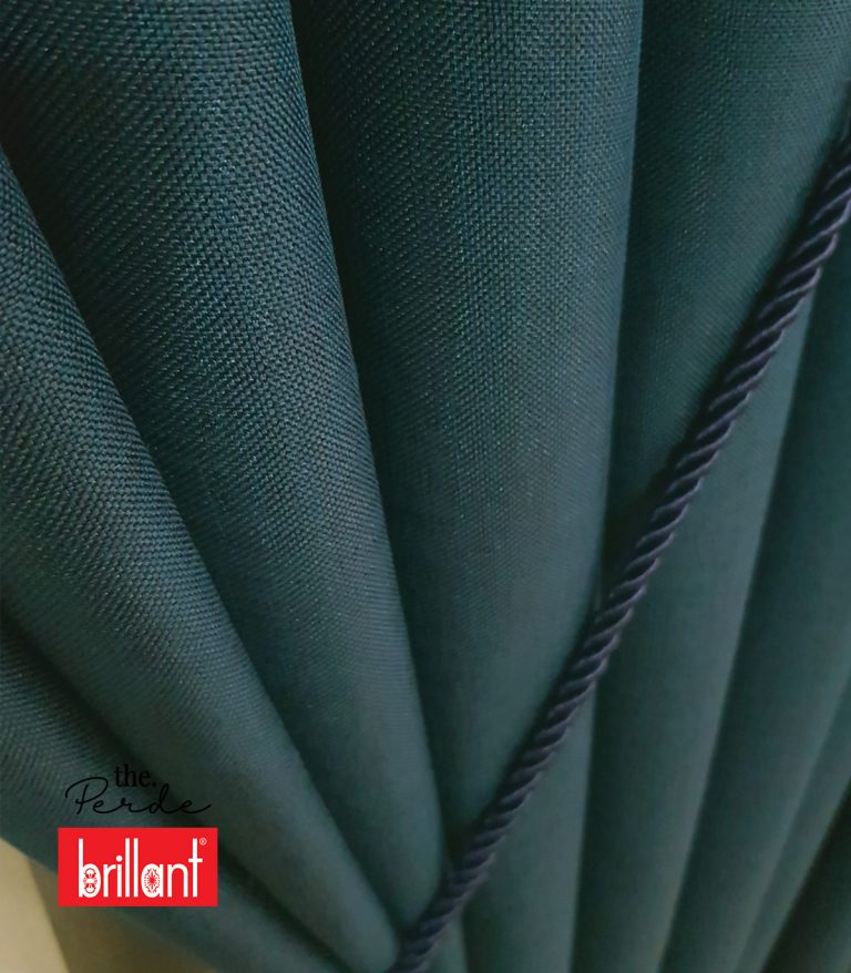 Brillant Ketenet D811951.809 Koyu Petrol Keten Fon Perde