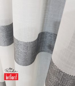 Brillant Melisa Bantlı Keten Spor Tül Perde Antrasit Gri Bantlı (Ekru)