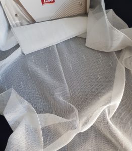 Taç Balık Sırtı Şantuk Bambu Zemin Tül Perde Ekru 80028