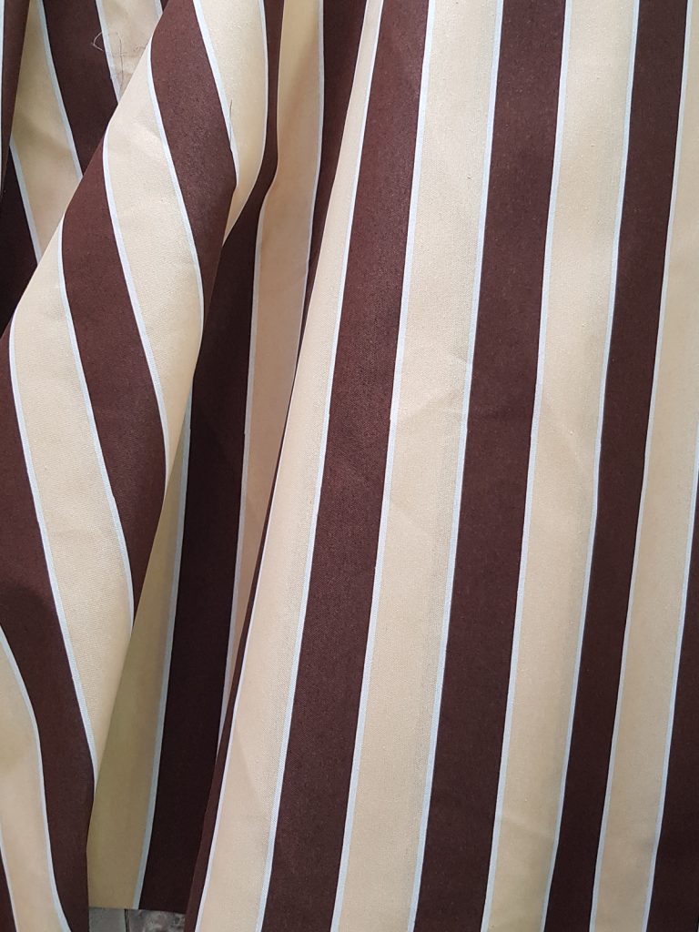 Balkon Perdesi Kahverengi Çizgili Aşiyan