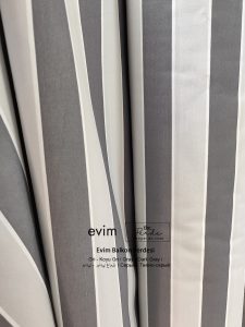 Uzun Balkon Perdesi Gri Koyu Gri Çizgili Evim 1. Kalite Max Yükseklik 260 cm