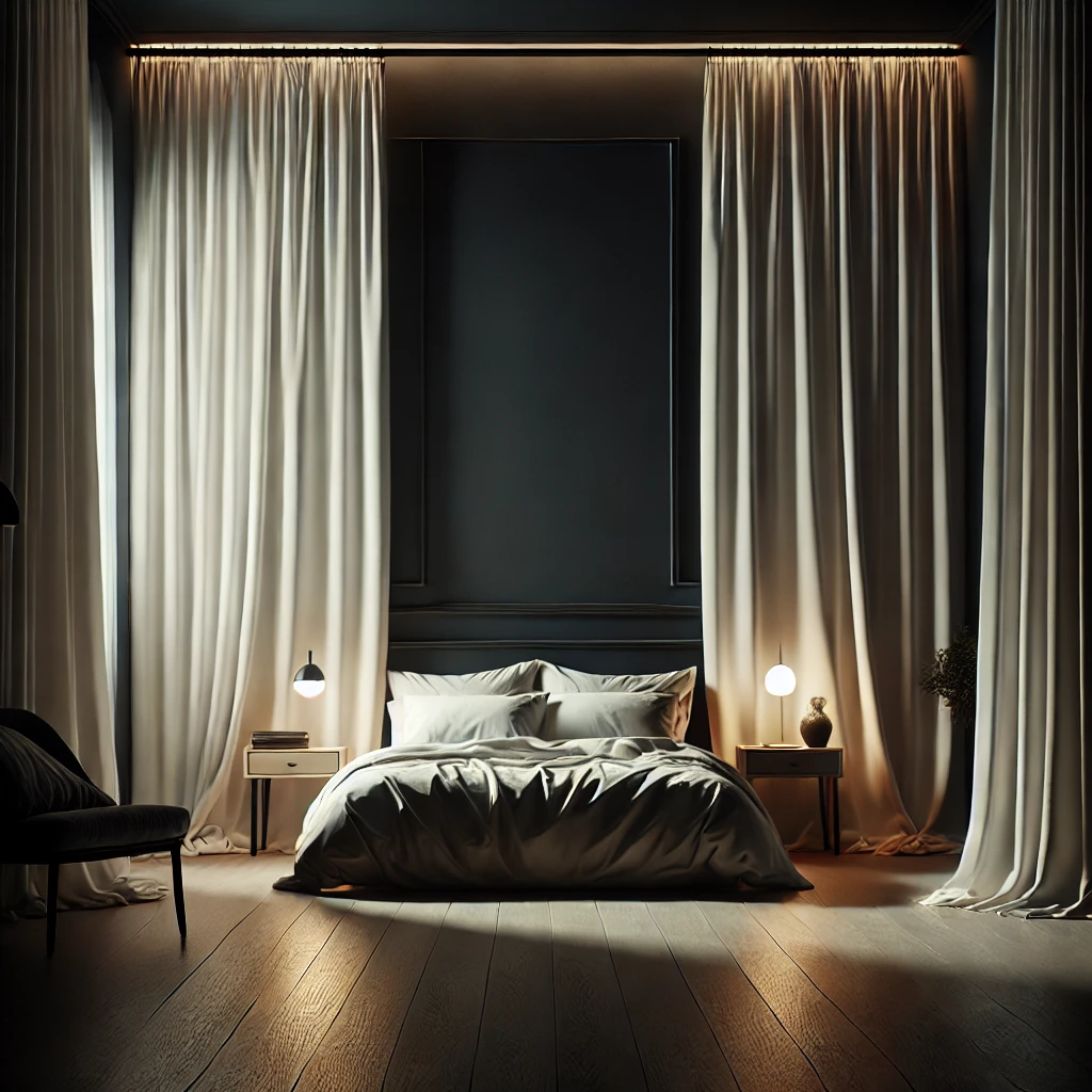 yatak odası mekan perde seçimi