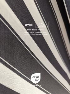 Uzun Balkon Perdesi Antrasit Beyaz Çizgili Evim 1. Kalite Max Yükseklik 260 cm