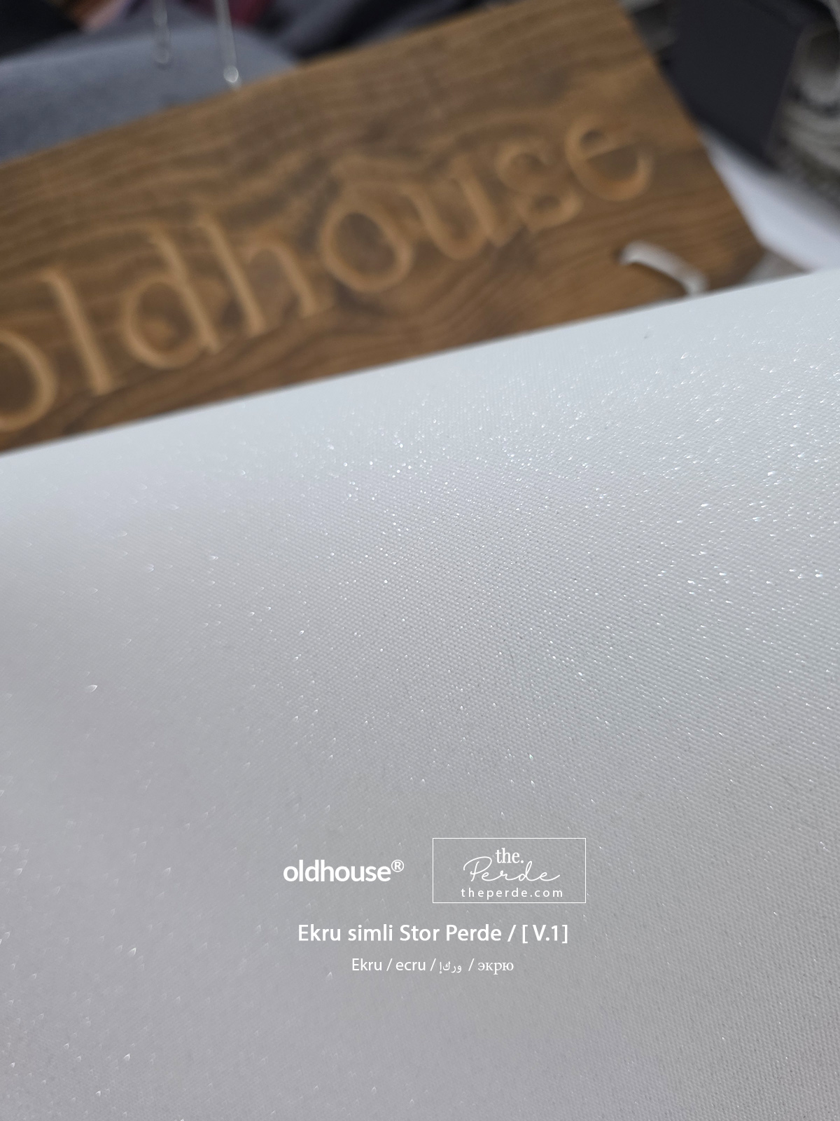 Oldhouse Ekru Simli Stor Perde V.1