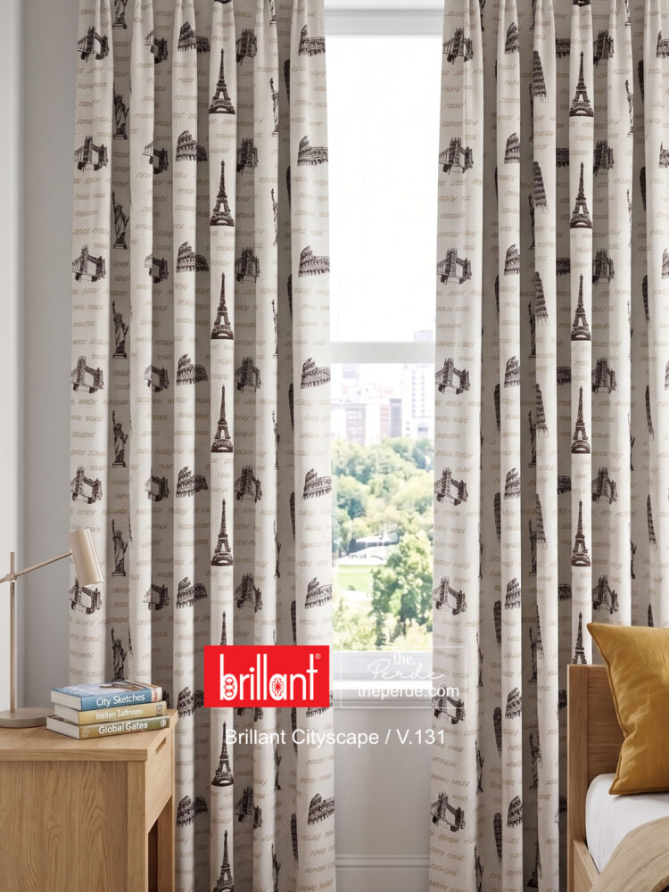 Brillant Cityscape Çocuk Genç Odası Fon Perde V.131